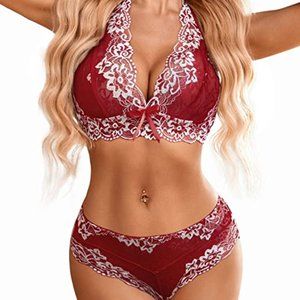 AvidLove Women Lingerie Sexy Set, Size: S, Dark Red